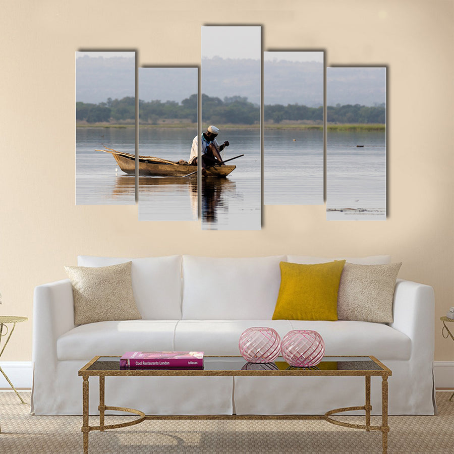 Panorama of Tengrela Lake in Burkina faso Multi panel canvas wall art