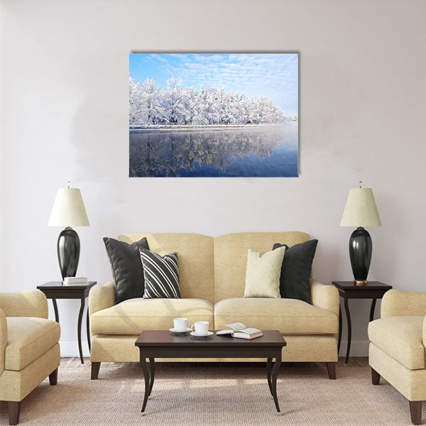 Snow-covered trees Multi panel canvas wall art