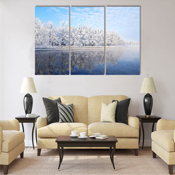 Snow-covered trees Multi panel canvas wall art