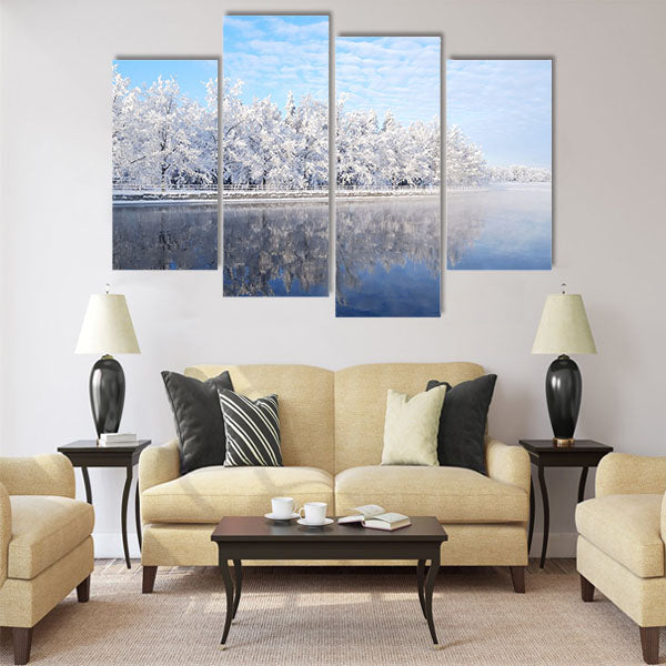 Snow-covered trees Multi panel canvas wall art