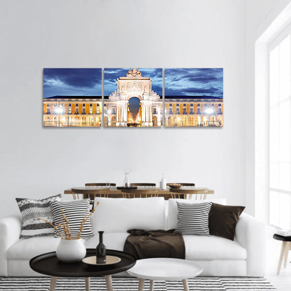 Praca do Comercio, Lisbon, Portugal panoramic canvas wall art