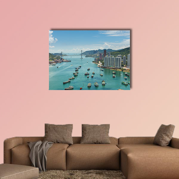 Hong Kong city multi panel canvas wall art