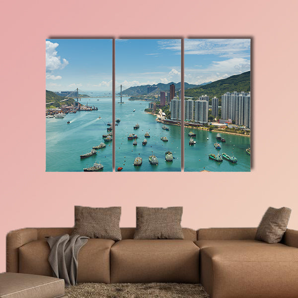 Hong Kong city multi panel canvas wall art