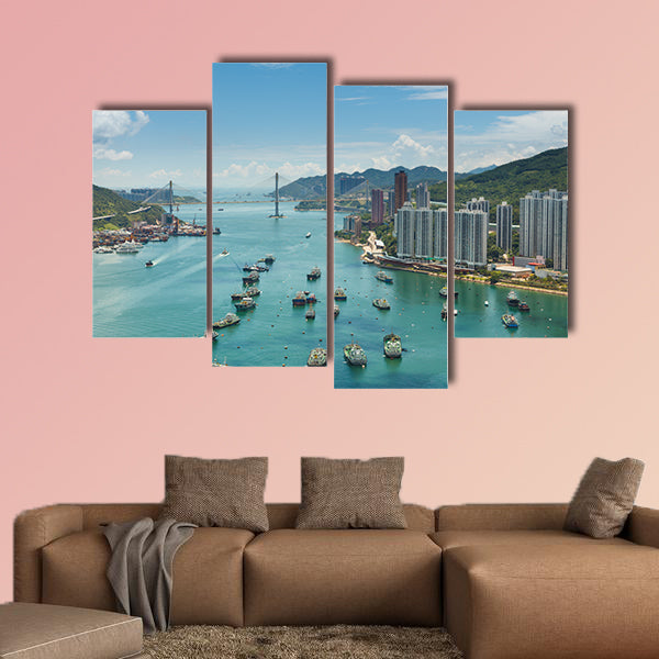 Hong Kong city multi panel canvas wall art