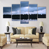 Water surface with small waves in a windy day Multi panel canvas wall art