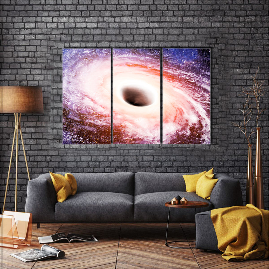 The Gas Nebula Around The Black Hole In Galaxy Multi Panel Canvas Wall Art