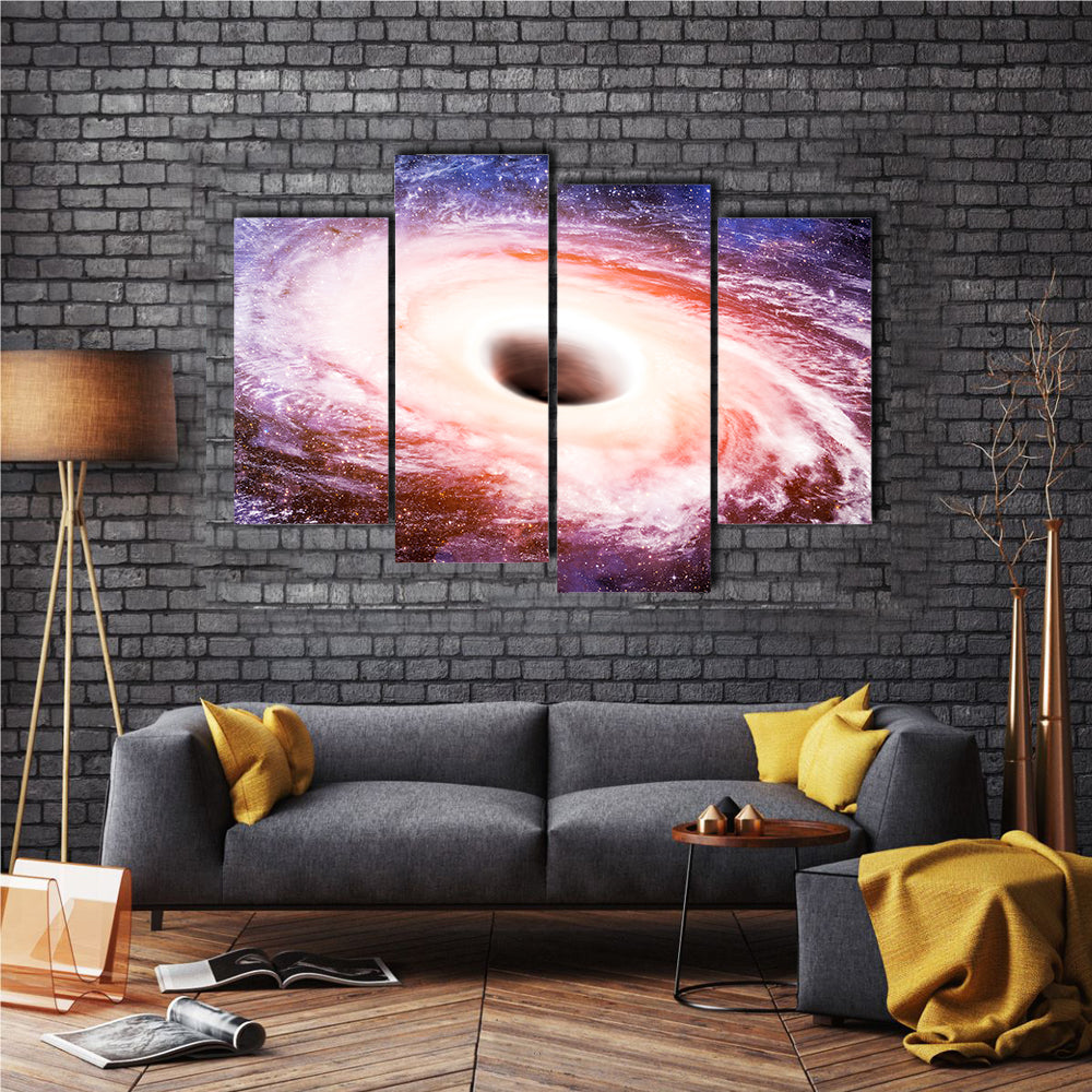 The Gas Nebula Around The Black Hole In Galaxy Multi Panel Canvas Wall Art