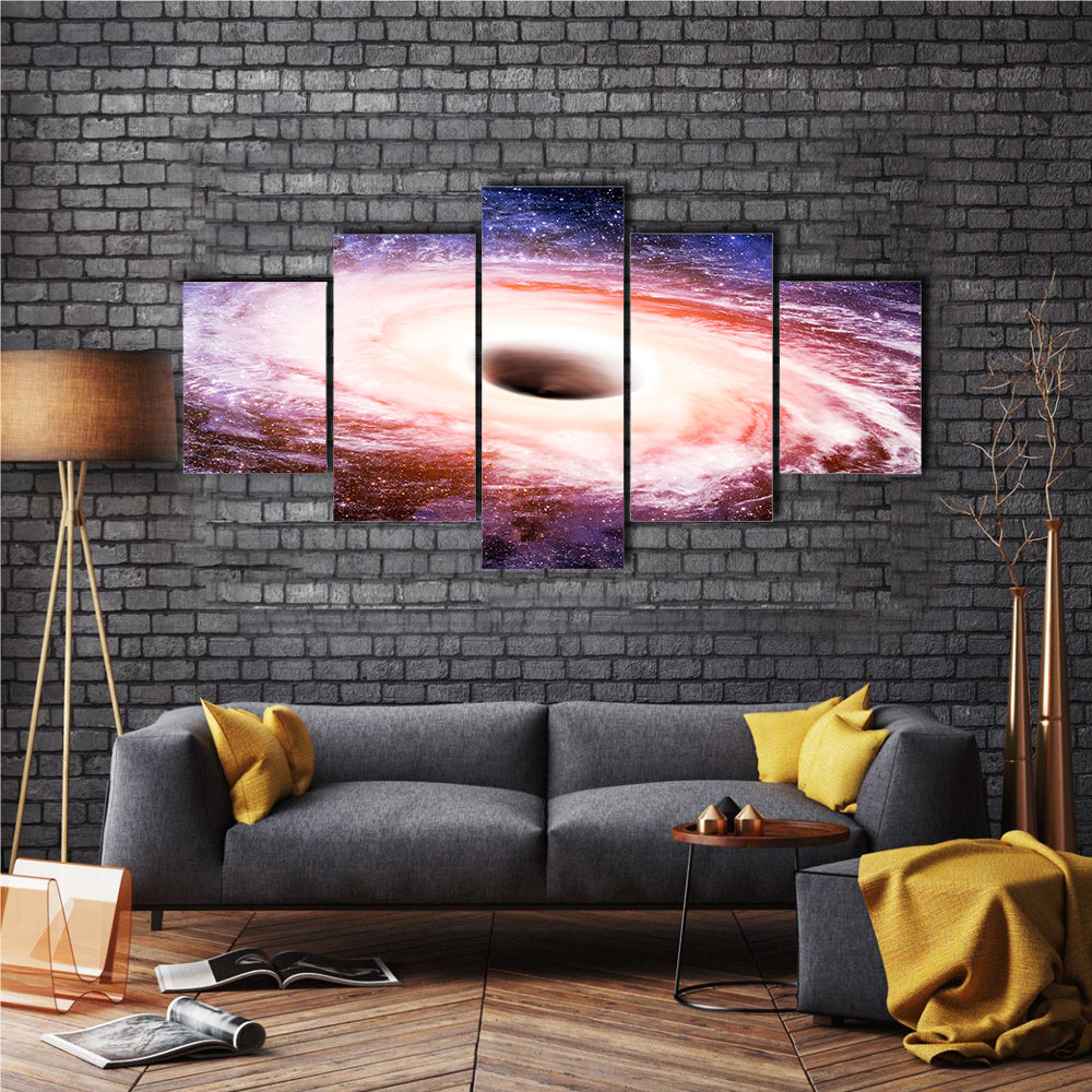 The Gas Nebula Around The Black Hole In Galaxy Multi Panel Canvas Wall Art