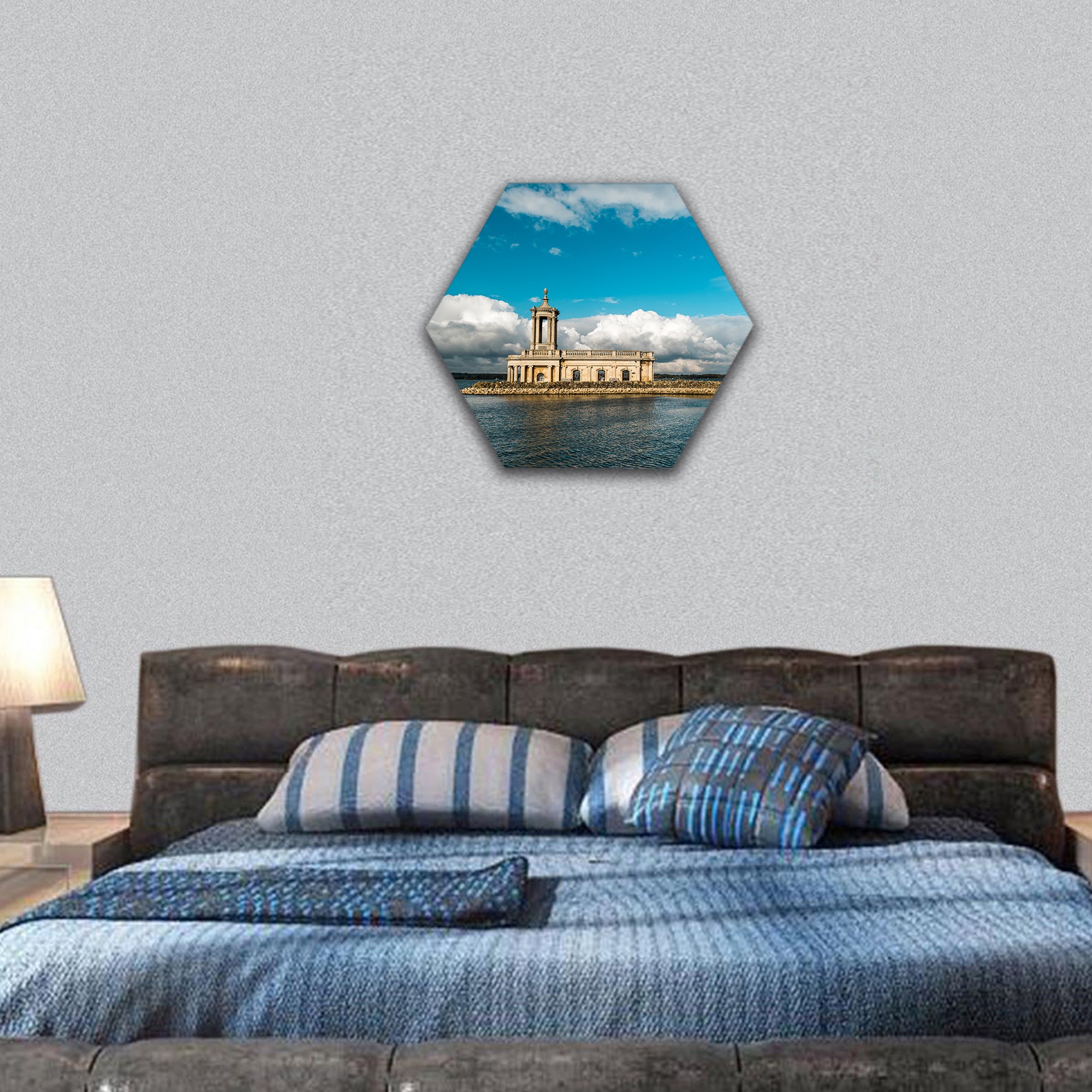 Normanton Church which is Rutland's landmark in England hexagonal canvas wall art
