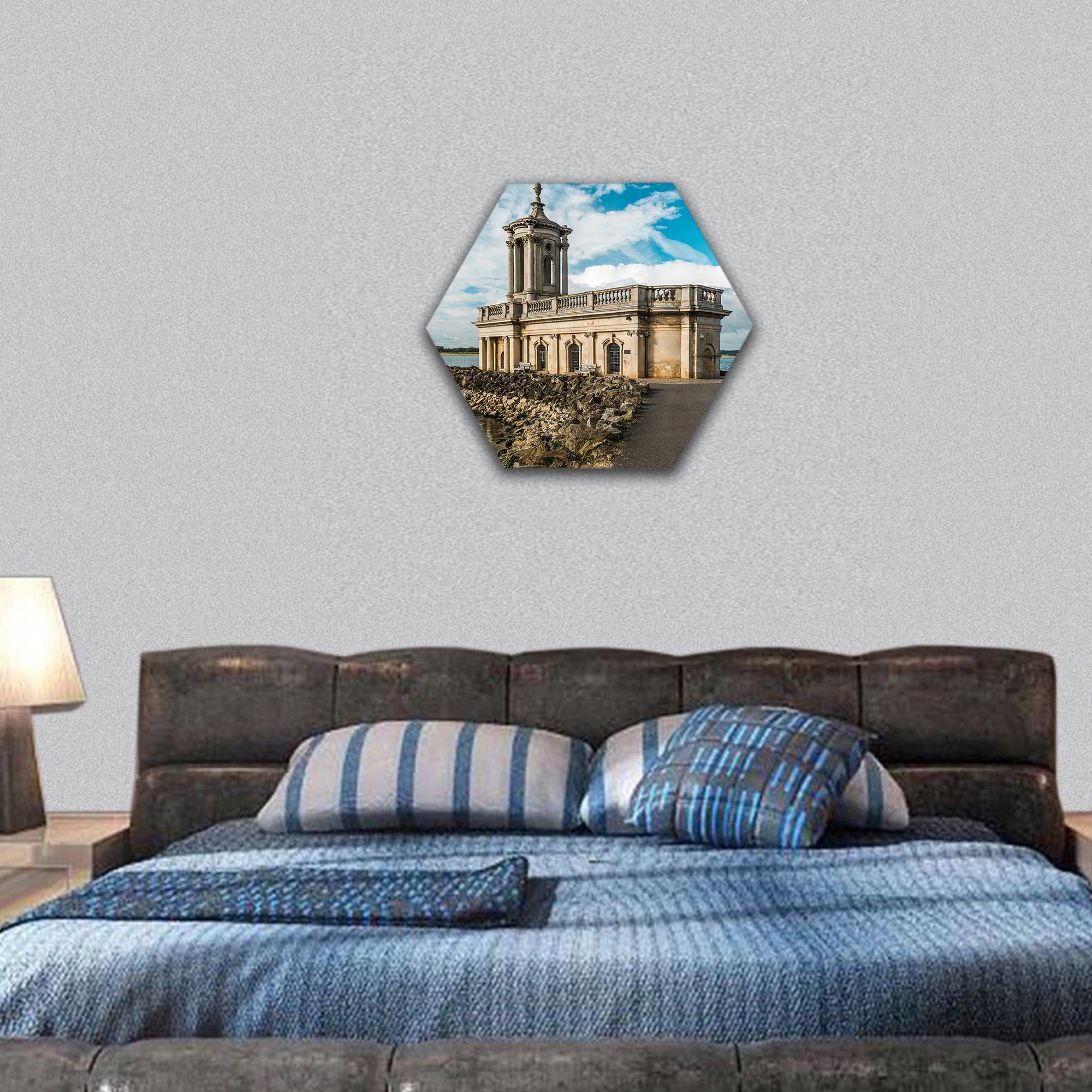Normanton Church which is Rutland's landmark in England hexagonal canvas wall art