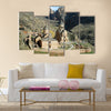 aerial view of old medieval monastery complex Multi Panel Canvas Wall Art