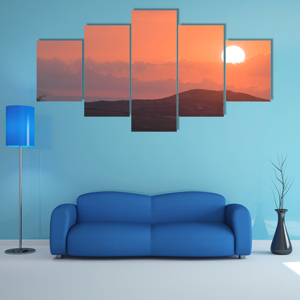 Sunset background image from the island nation of Haiti Multi panel canvas wall art