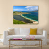 Panoramic view of Majors Bay Beach on St Kitts Multi panel canvas wall art