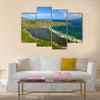 Panoramic view of Majors Bay Beach on St Kitts Multi panel canvas wall art