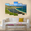 Panoramic view of Majors Bay Beach on St Kitts Multi panel canvas wall art