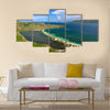 Panoramic view of Majors Bay Beach on St Kitts Multi panel canvas wall art