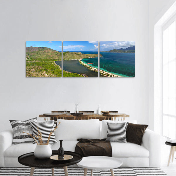 View of Majors Bay Beach on St Kitts Panoramic Canvas Wall Art