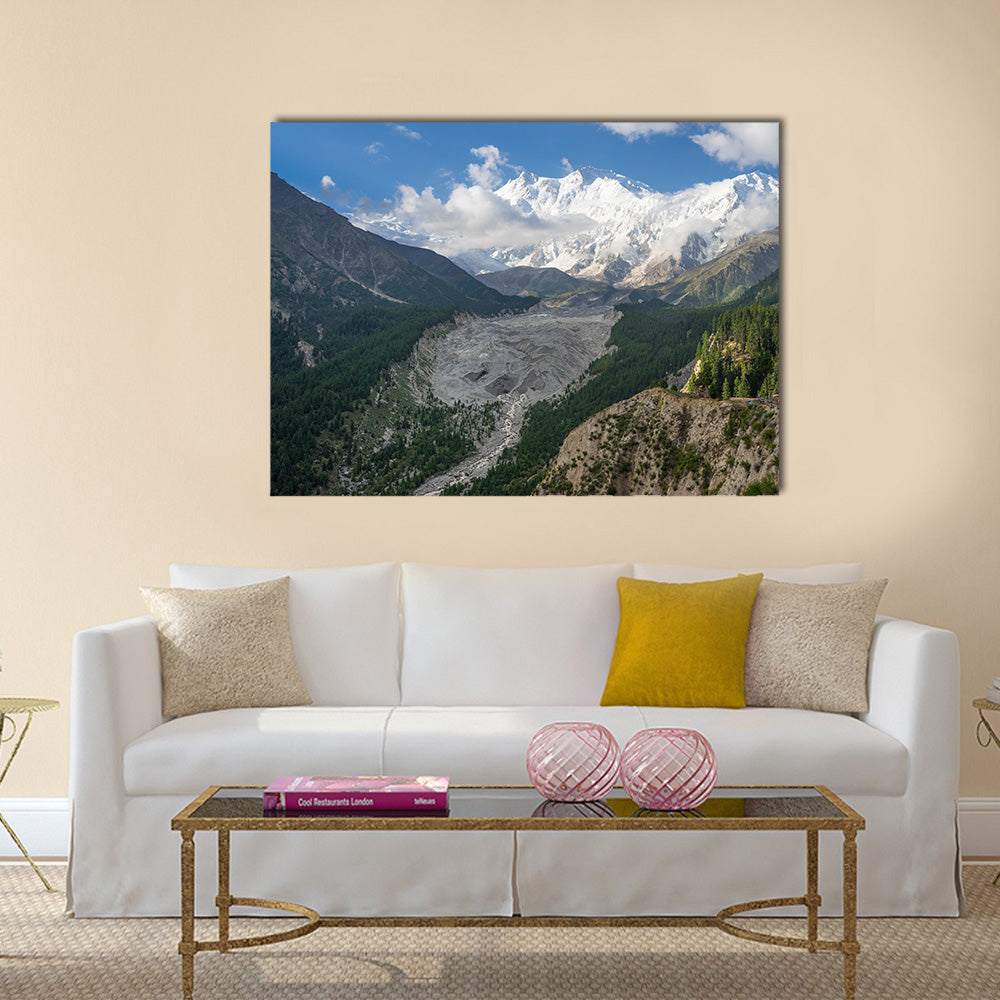 Beautiful view of Nanga Parbat mountain, Fairy Meadow, Pakistan, Asia multi panel canvas wall art