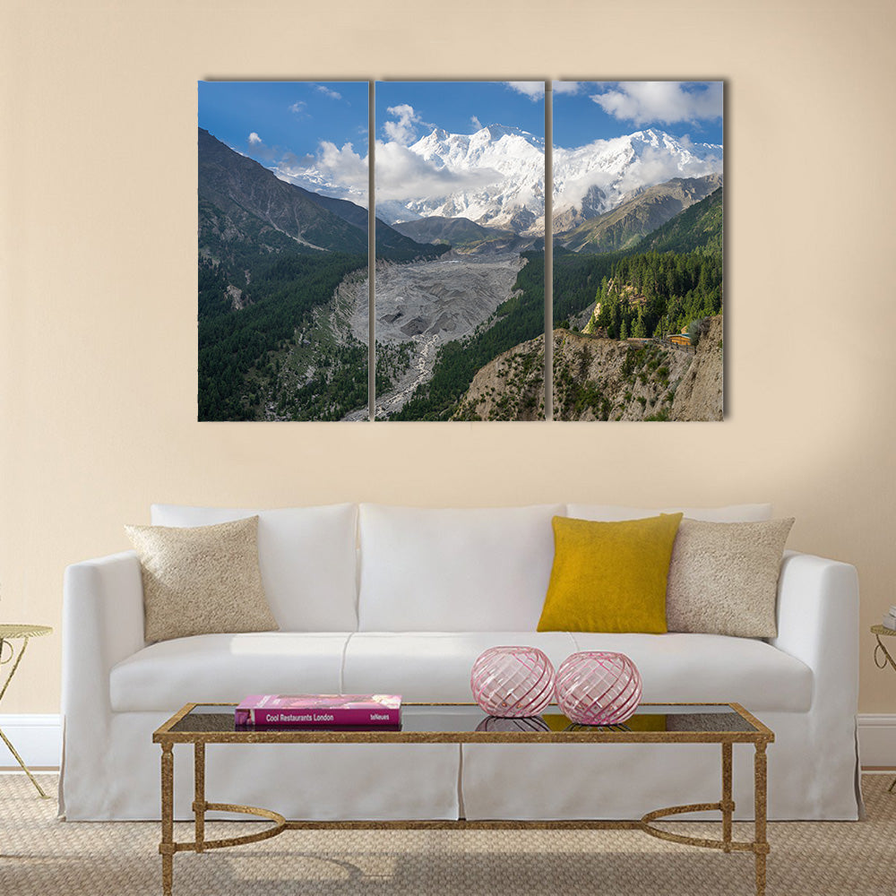 Beautiful view of Nanga Parbat mountain, Fairy Meadow, Pakistan, Asia multi panel canvas wall art