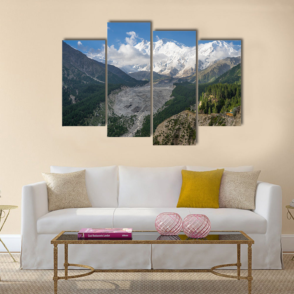 Beautiful view of Nanga Parbat mountain, Fairy Meadow, Pakistan, Asia multi panel canvas wall art