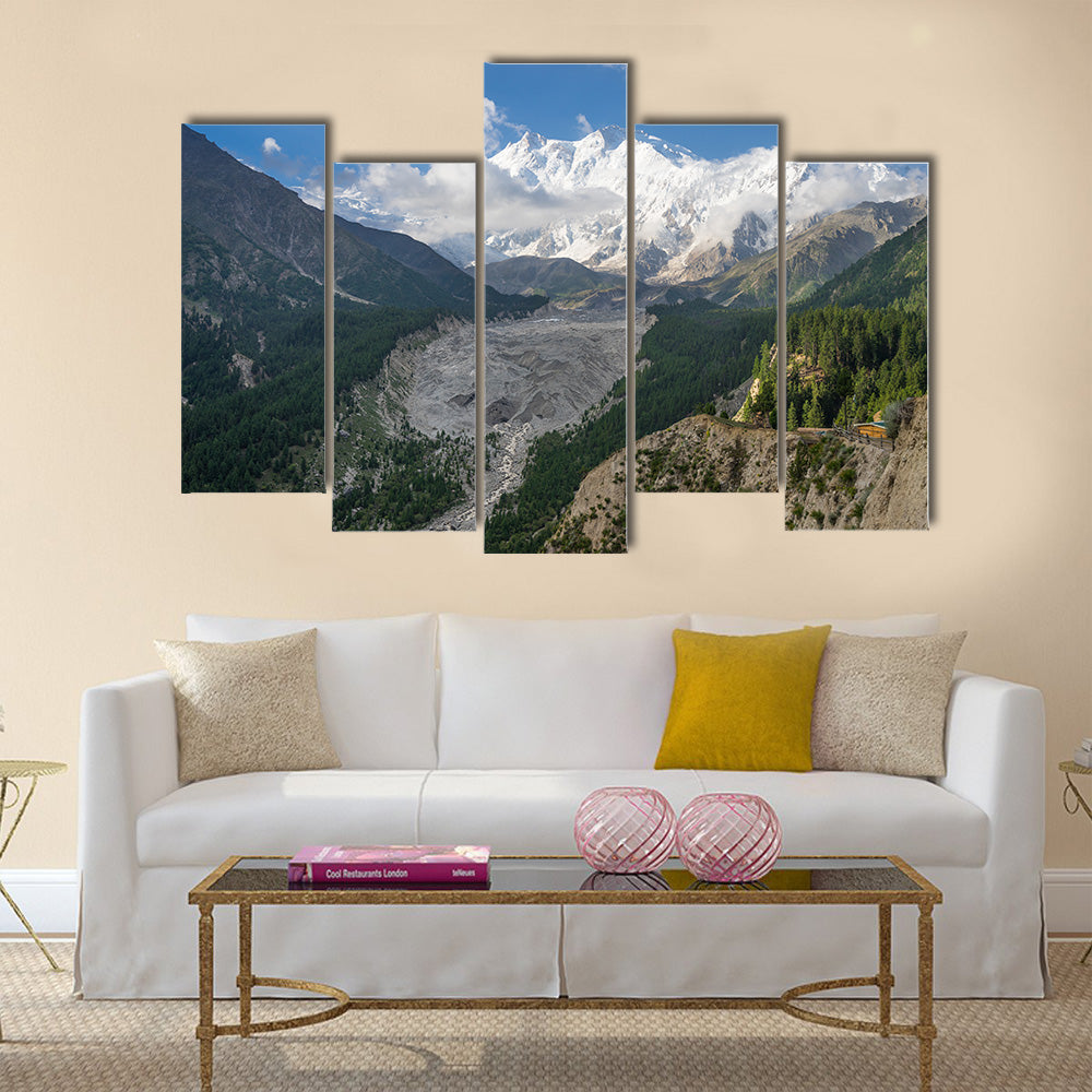 Beautiful view of Nanga Parbat mountain, Fairy Meadow, Pakistan, Asia multi panel canvas wall art