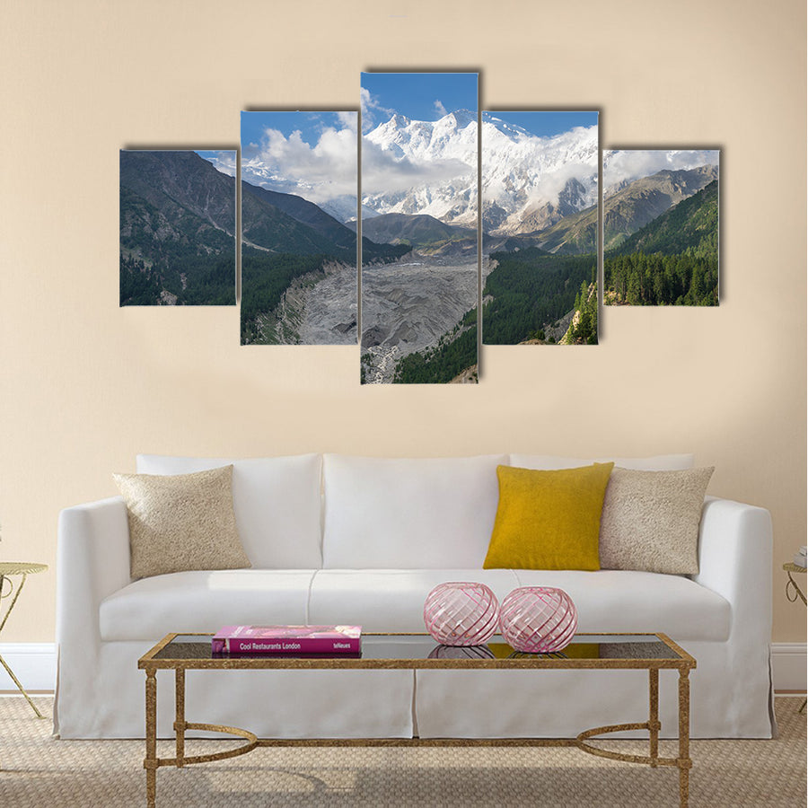 Beautiful view of Nanga Parbat mountain, Fairy Meadow, Pakistan, Asia multi panel canvas wall art