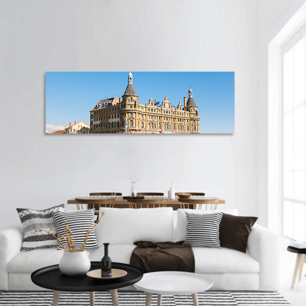 Stanbul ferry and Haydarpasa railway station panoramic canvas wall art