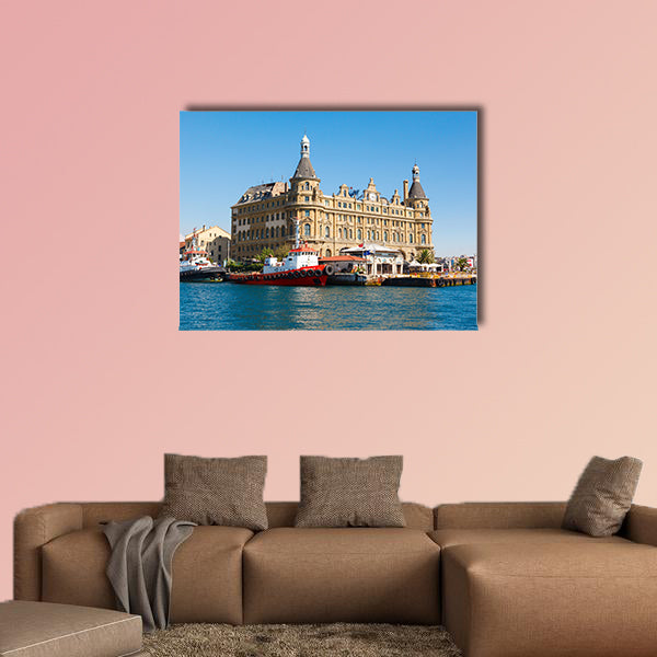  Istanbul ferry and Haydarpasa railway station multi panel canvas wall art