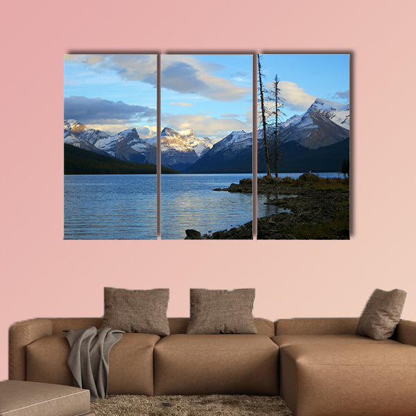 Sunset at Maligne lake, Jasper national park, Canada Multi panel canvas wall art