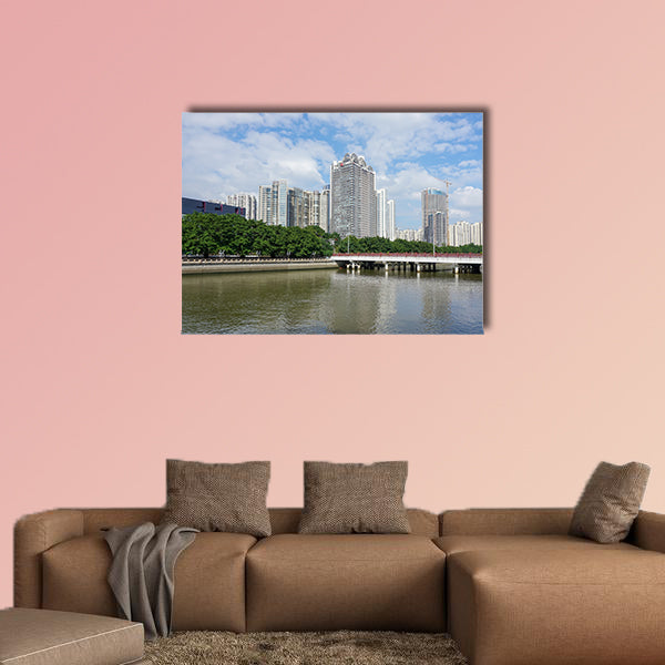 Guangzhou building multi panel canvas wall art