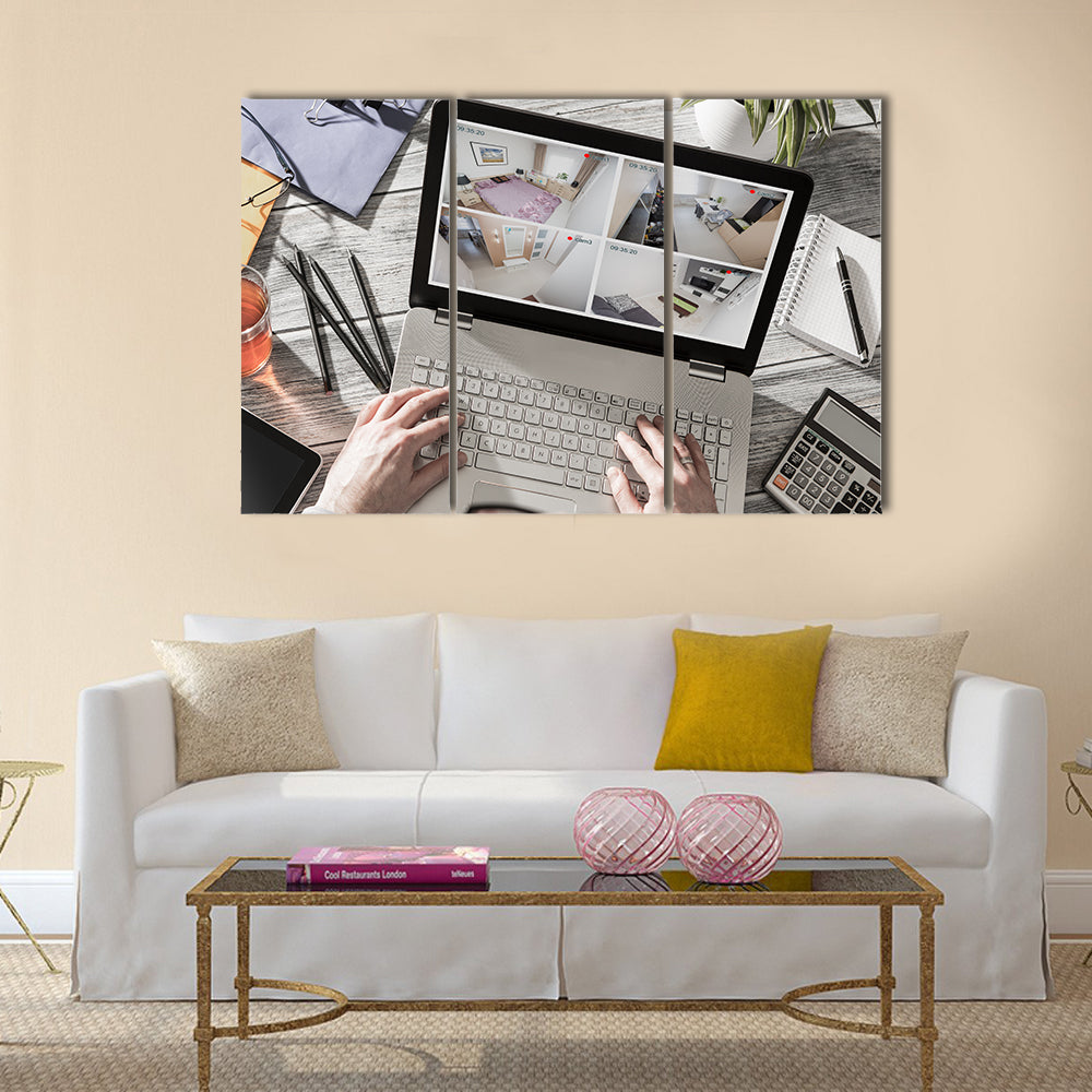 Home camera cctv monitoring system Multi panel canvas wall art