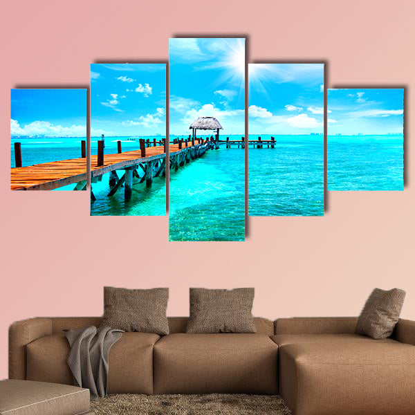 Exotic Caribbean island. Tropical beach resort. Travel or vacations wall art