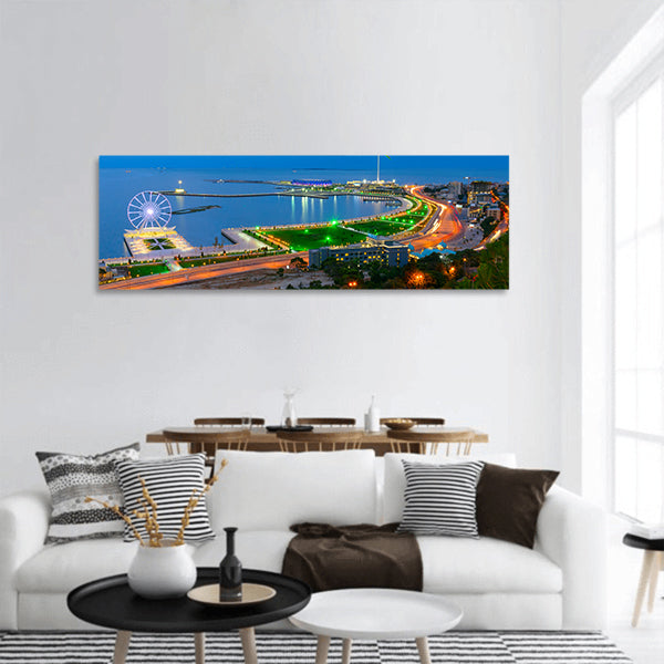 Ferris wheel and National Flag Square Baku panoramic canvas wall art