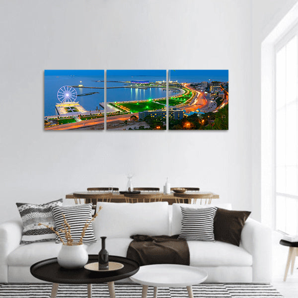 Ferris wheel and National Flag Square Baku panoramic canvas wall art