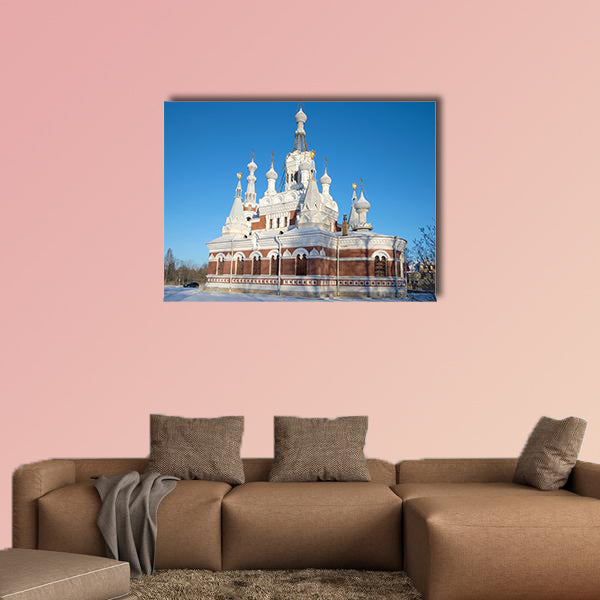 Nicholas the Wonderworker's temple in the sunny afternoon wall art