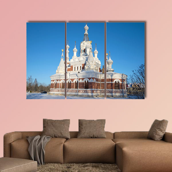 Nicholas the Wonderworker's temple in the sunny afternoon wall art
