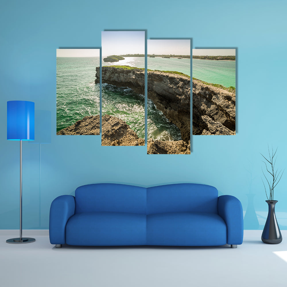 Seascape in Seven Islands area, Watamu, Kenya multi panel canvas wall art