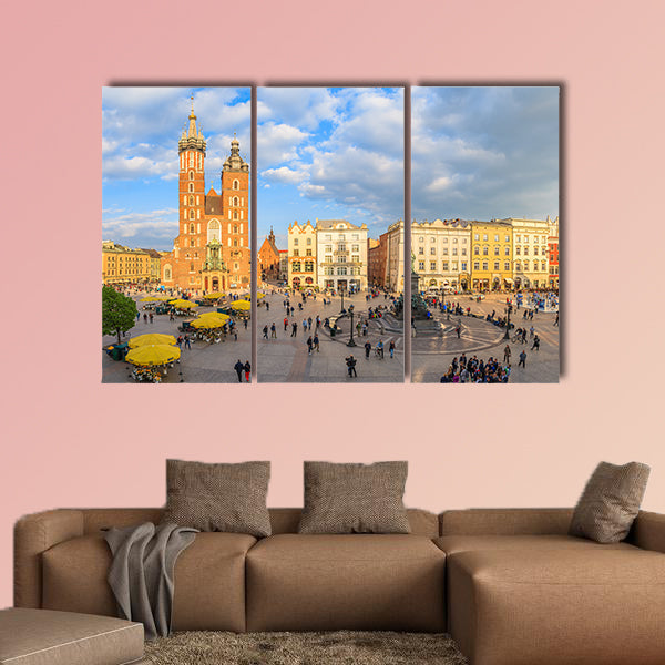 Mariacki cathedral on main market square of Krakow wall art