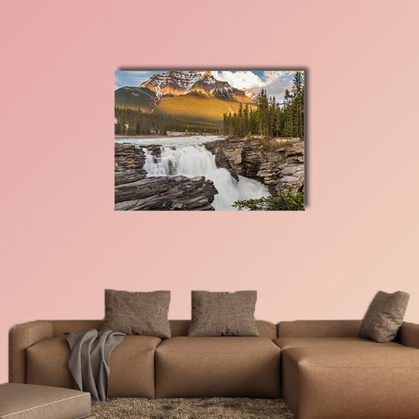 Athabasca Falls in Jasper National Park, Canada. Multi panel canvas wall art