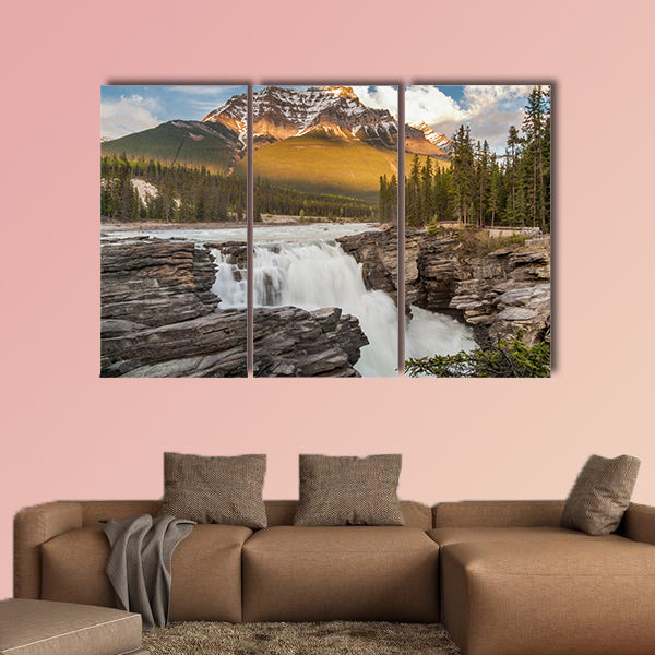 Athabasca Falls in Jasper National Park, Canada. Multi panel canvas wall art