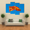 The Macedonian Flag Waving In The Air, Multi Panel Canvas Wall Art