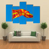 The Macedonian Flag Waving In The Air, Multi Panel Canvas Wall Art