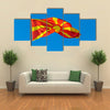 The Macedonian Flag Waving In The Air, Multi Panel Canvas Wall Art