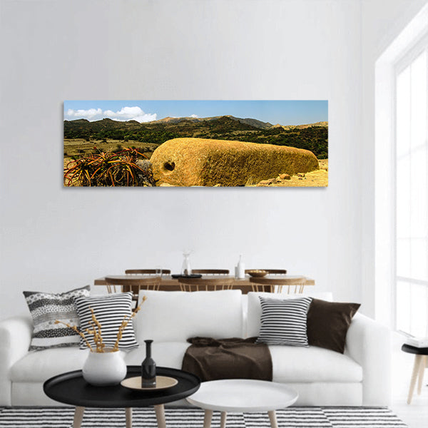 Ruins in Keskese archeological place in Eritrea panoramic canvas wall art