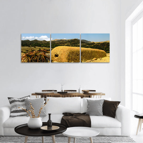 Ruins in Keskese archeological place in Eritrea panoramic canvas wall art