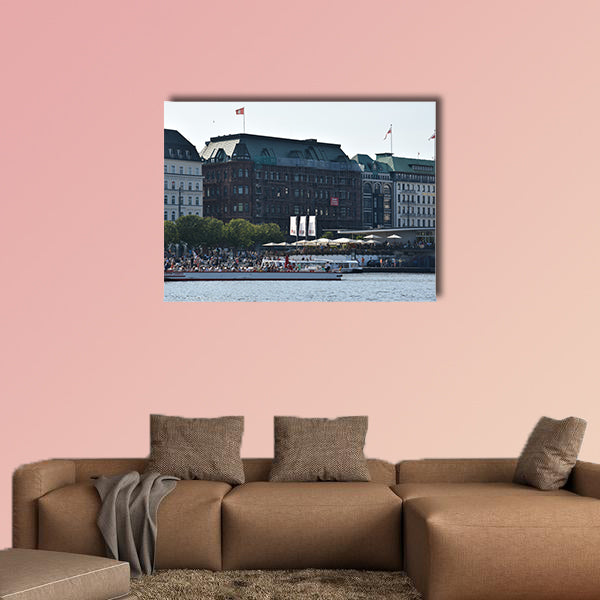 Lake Alster in Hamburg, Germany multi panel canvas wall art