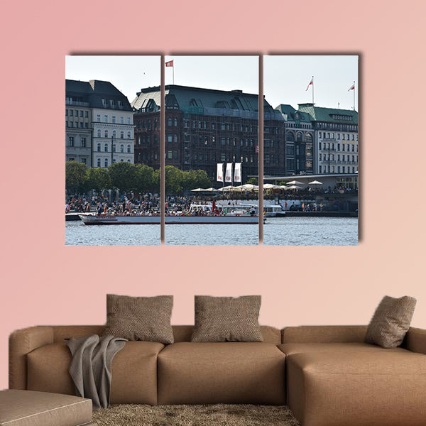 Lake Alster in Hamburg, Germany multi panel canvas wall art
