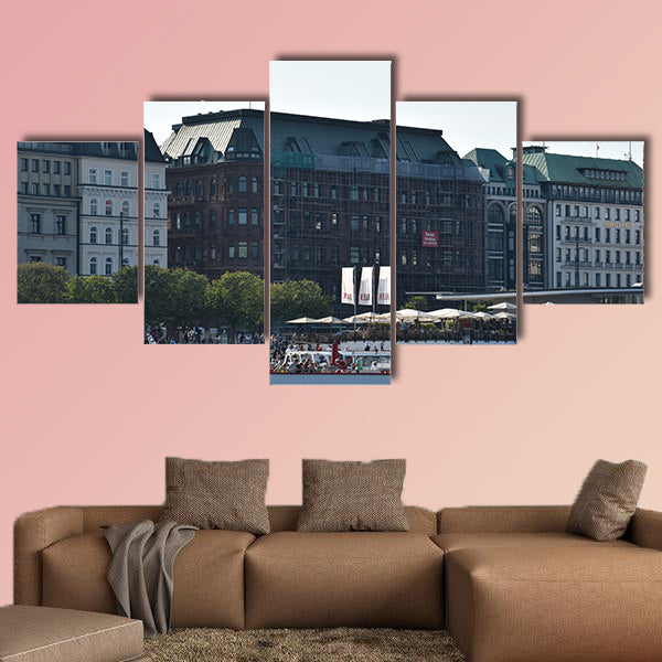 Lake Alster in Hamburg, Germany multi panel canvas wall art