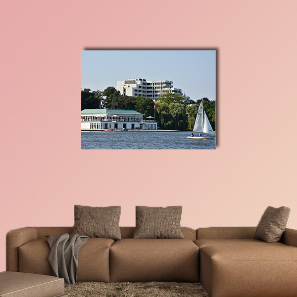 Lake Alster in Hamburg, Germany multi panel canvas wall art