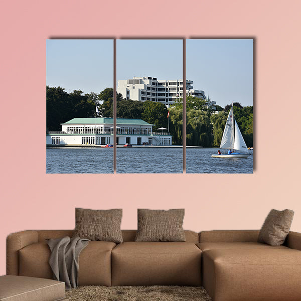 Lake Alster in Hamburg, Germany multi panel canvas wall art